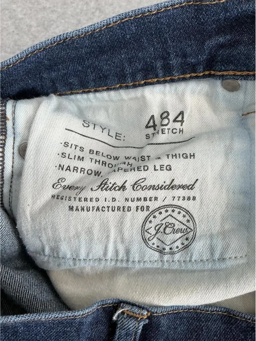 J.Crew 484‎ Slim Stretch Jeans Dark Wash Men’s 29x32 Japanese Denim